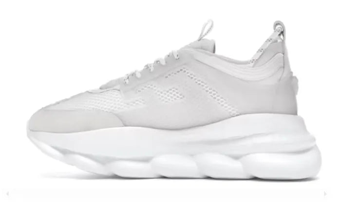 Chain Reaction White Mesh Rubber Suede