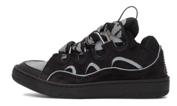 Curb Trainers In Black Leather