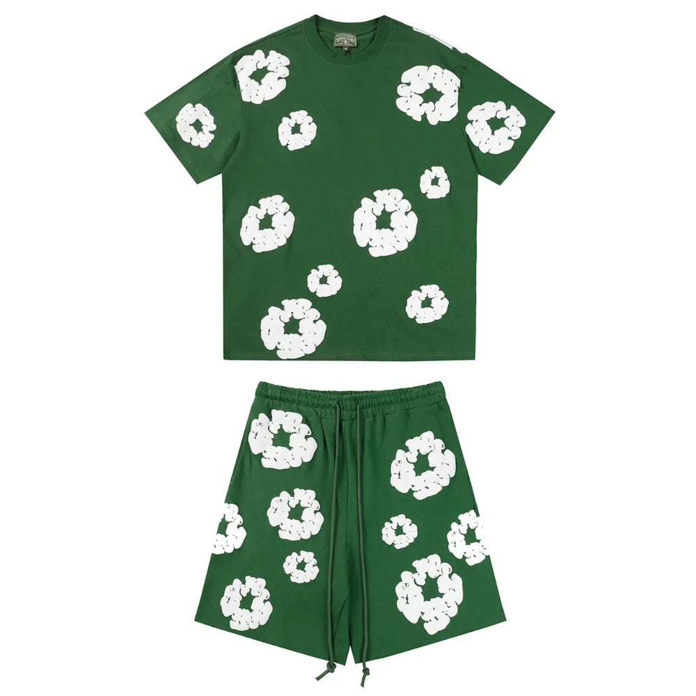 Denim Trs Green Short set